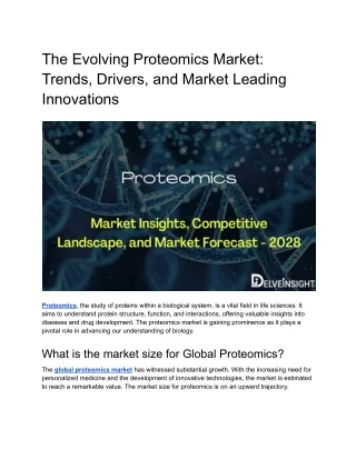 the evolving proteomics market trends drivers