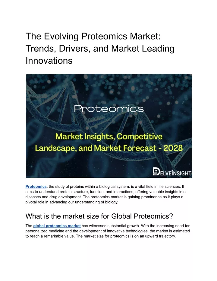 the evolving proteomics market trends drivers
