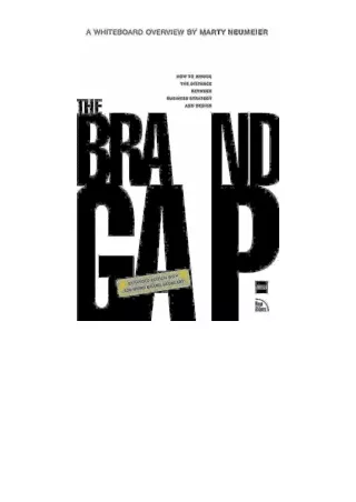 Ebook download The Brand Gap How To Bridge The Distance Between Business Strateg