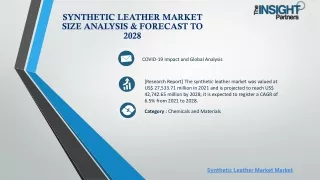 Synthetic Leather Market Size Analysis & Forecast to 2028
