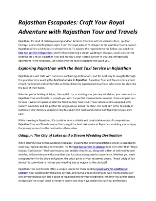 rajasthan escapades craft your royal adventure
