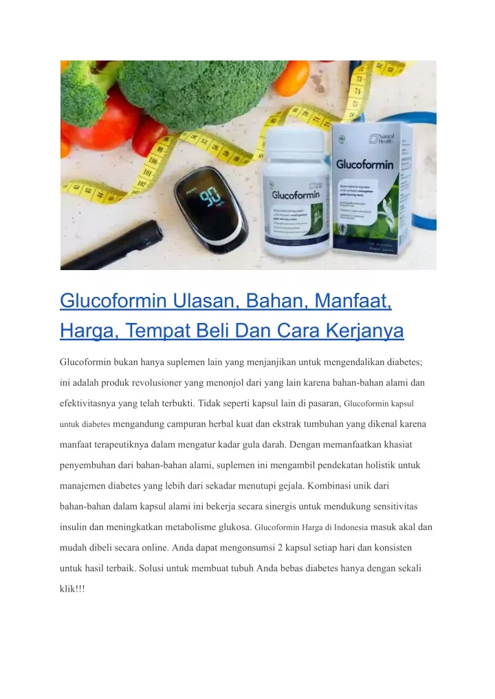 glucoformin ulasan bahan manfaat harga tempat