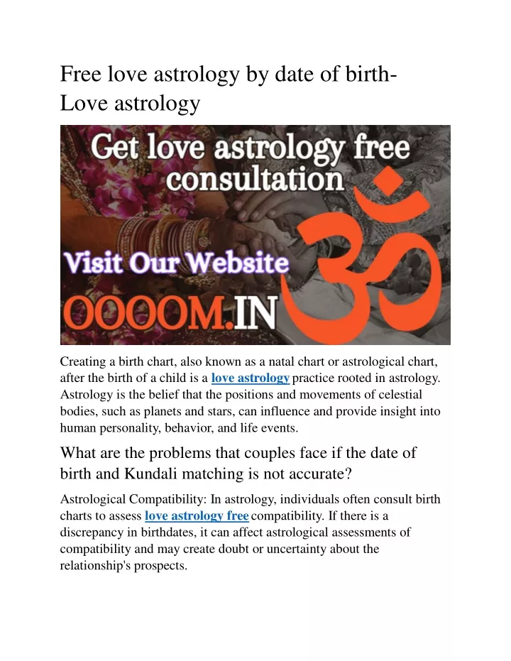 free love astrology by date of birth love