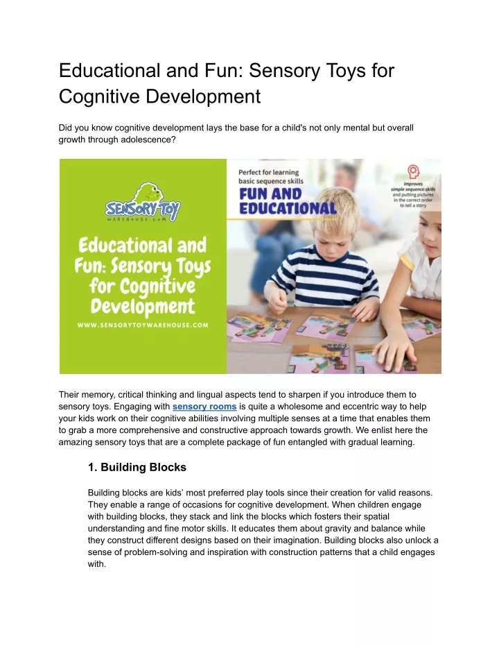 educational and fun sensory toys for cognitive