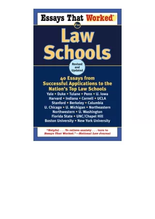 Kindle online PDF Essays That Worked For Law Schools 40 Essays From Successful A