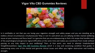 Vigor Vita CBD Gummies Reviews