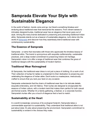 Samprada Elevate Your Style with Sustainable Elegance