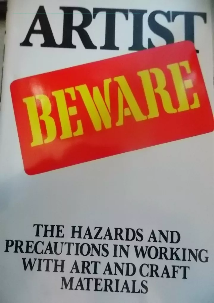 artist beware the hazards and precautions