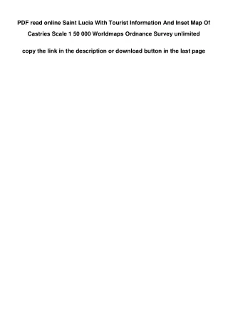 PDF read online Saint Lucia With Tourist Information And Inset Map Of Castries S