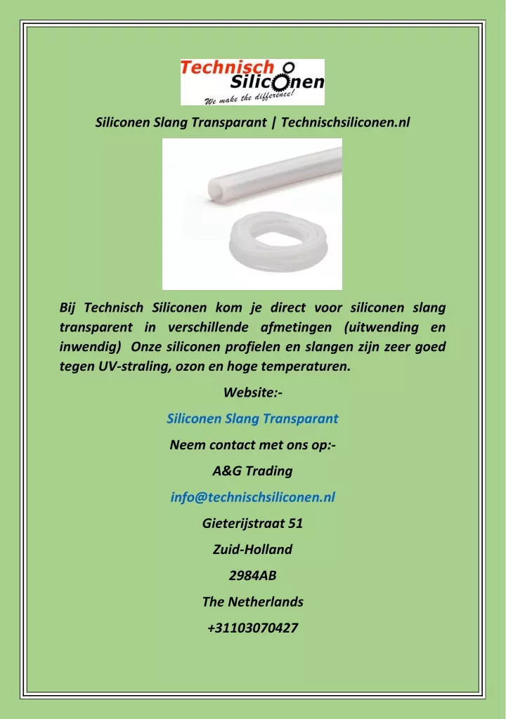 siliconen slang transparant technischsiliconen nl
