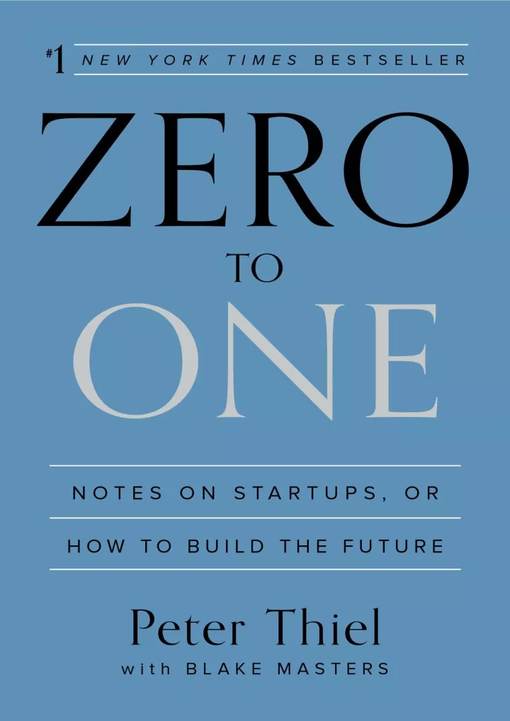 zero to one notes on startups or how to build