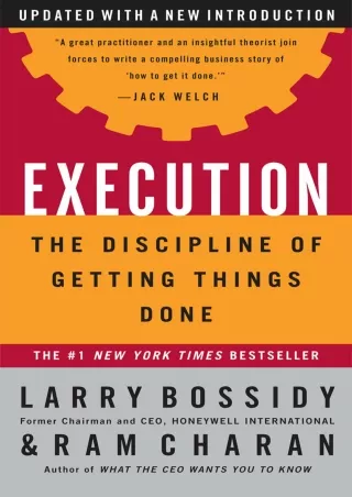(PDF/DOWNLOAD) Execution: The Discipline of Getting Things Done kindle
