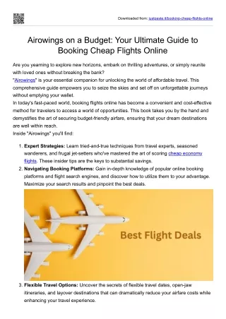 Airowings on a Budget: Your Ultimate Guide to Booking Cheap Flights Online