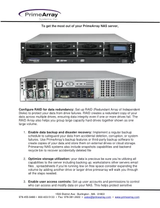 To get the most out of your PrimeArray NAS server