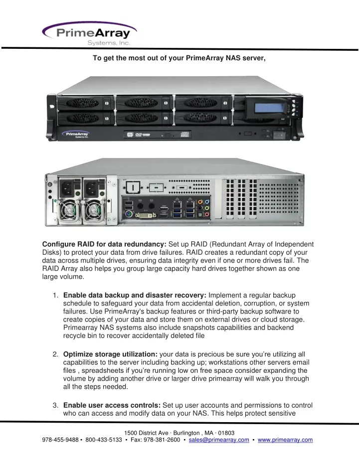 to get the most out of your primearray nas server