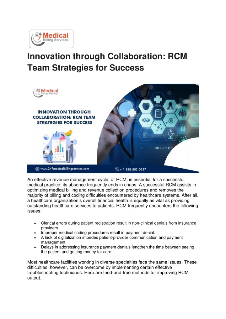 innovation through collaboration rcm team
