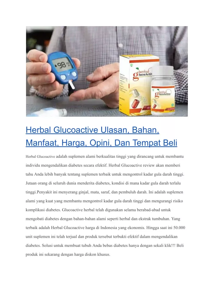 herbal glucoactive ulasan bahan manfaat harga