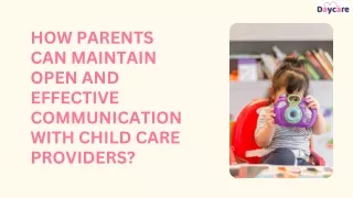 how parents can maintain open and effective