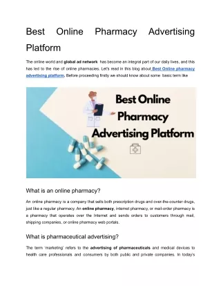 Best Online Pharmacy Advertising Platform