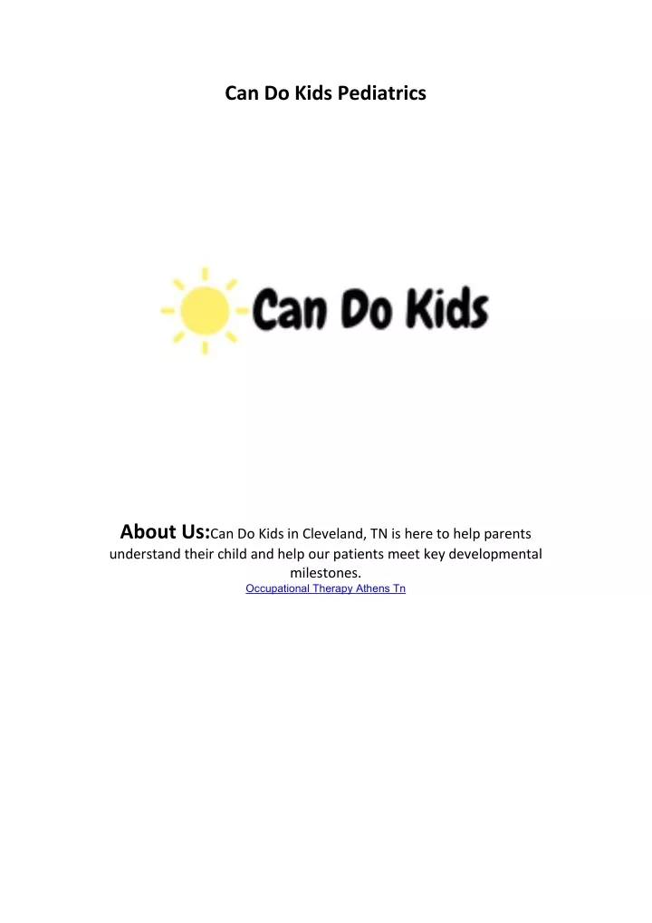 can do kids pediatrics