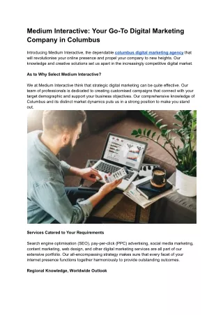 Medium Interactive Your Go-To Digital Marketing Company in Columbus