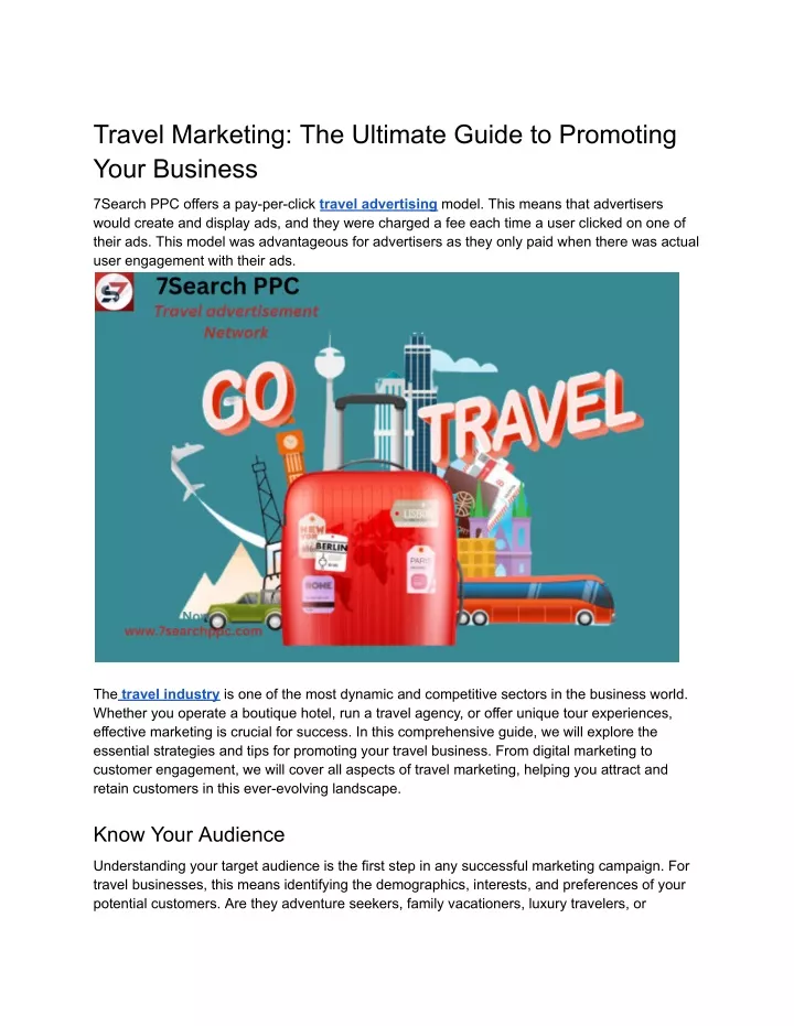 travel marketing the ultimate guide to promoting