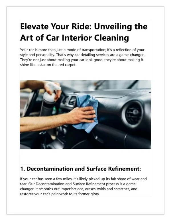 PPT - Elevate Your Ride: Unveiling the Art of Car Interior Cleaning ...