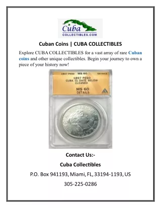 Cuban Coins CUBA COLLECTIBLES