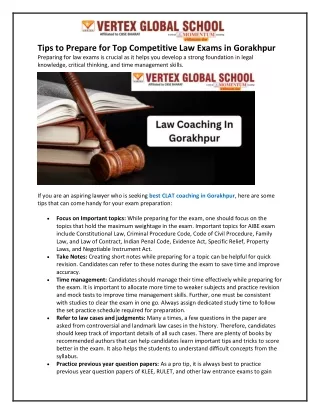 tips to prepare for top competitive law exams