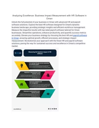 analyzing excellence business impact measurement