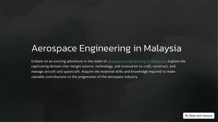 aerospace engineering in malaysia