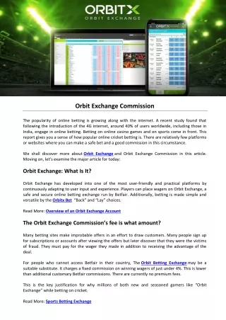 Sports Betting - Orbit Exchange Commission