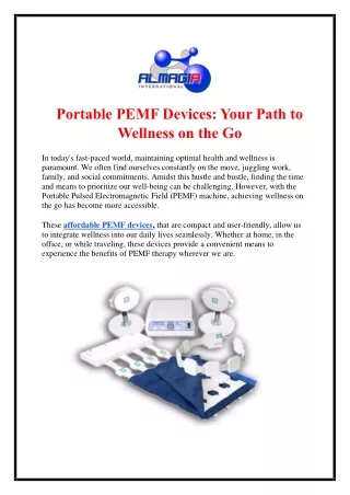 Portable PEMF Devices: Your Path to Wellness on the Go