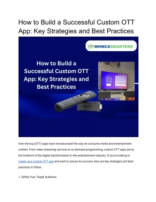 how to build a successful custom