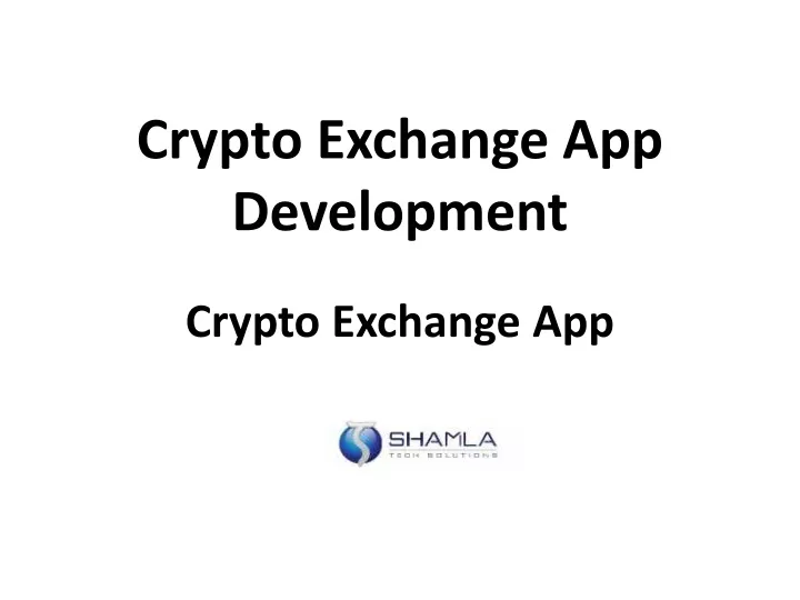 crypto exchange app development