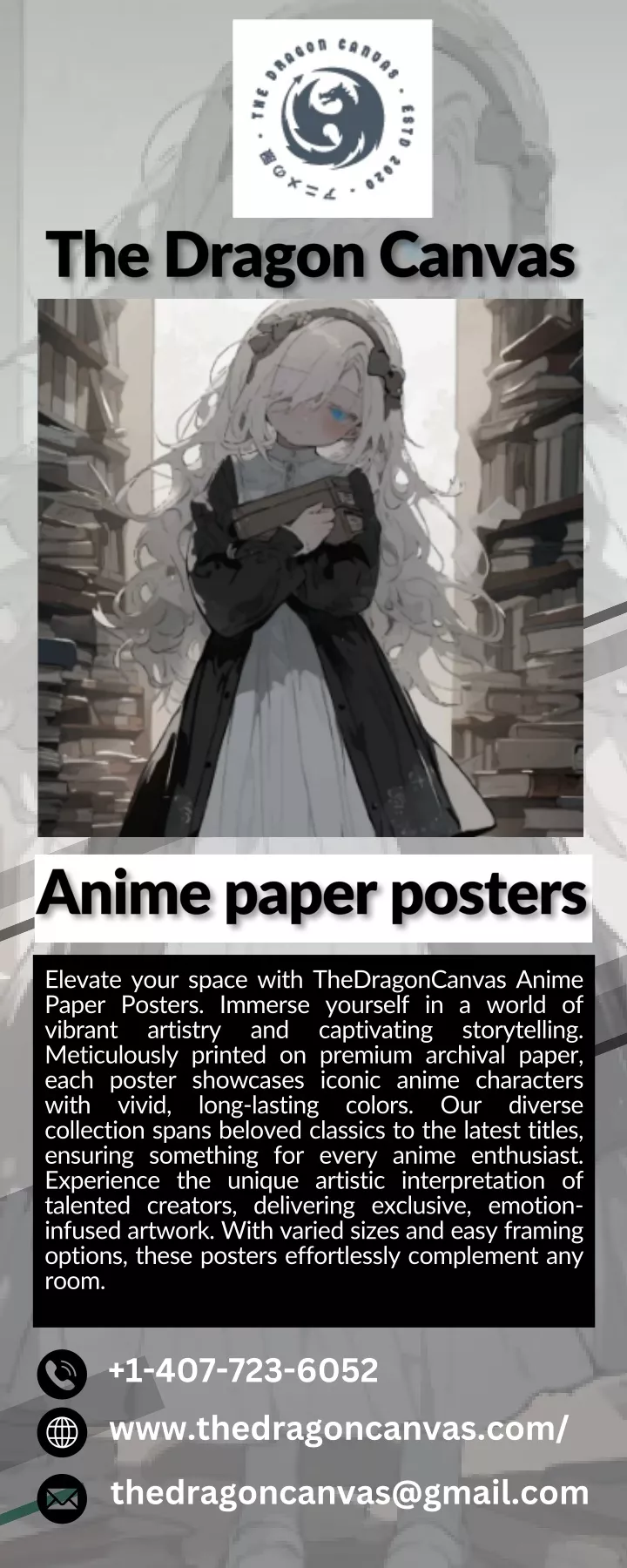 elevate your space with thedragoncanvas anime