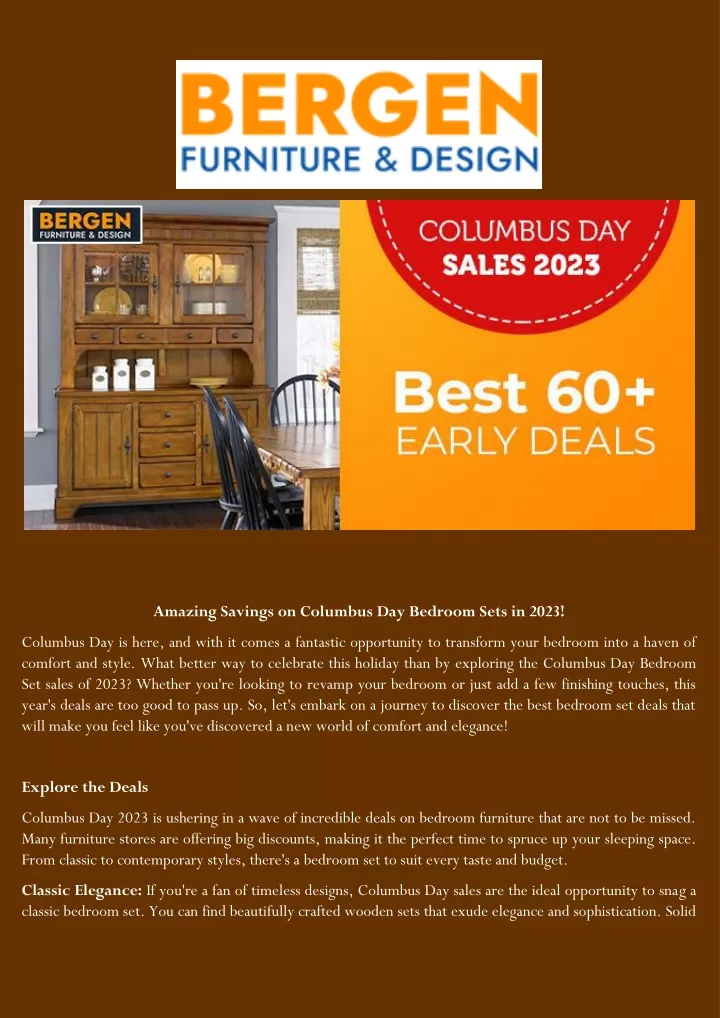 PPT Amazing Savings on Columbus Day Furniture Sets in 2023 Bergen