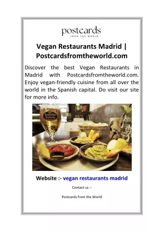 Vegan Restaurants Madrid  Postcardsfromtheworld.com