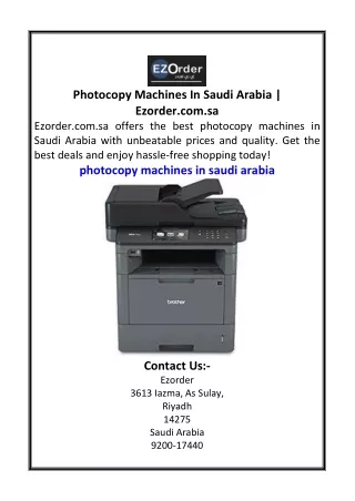 Photocopy Machines In Saudi Arabia  Ezorder.com.sa