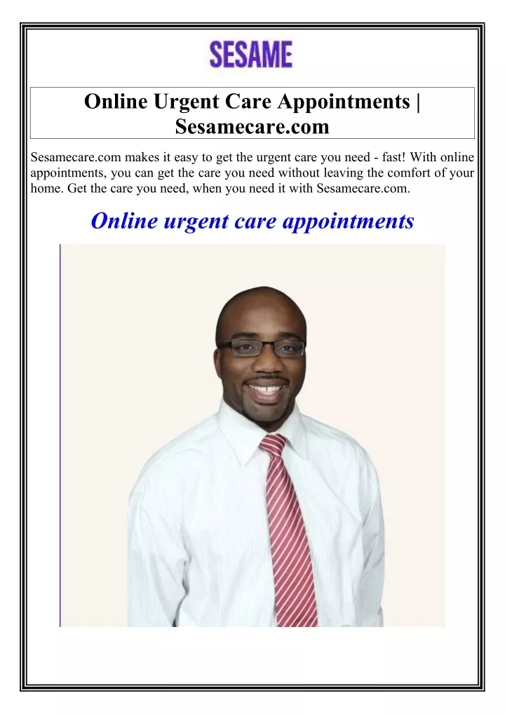 online urgent care appointments sesamecare com