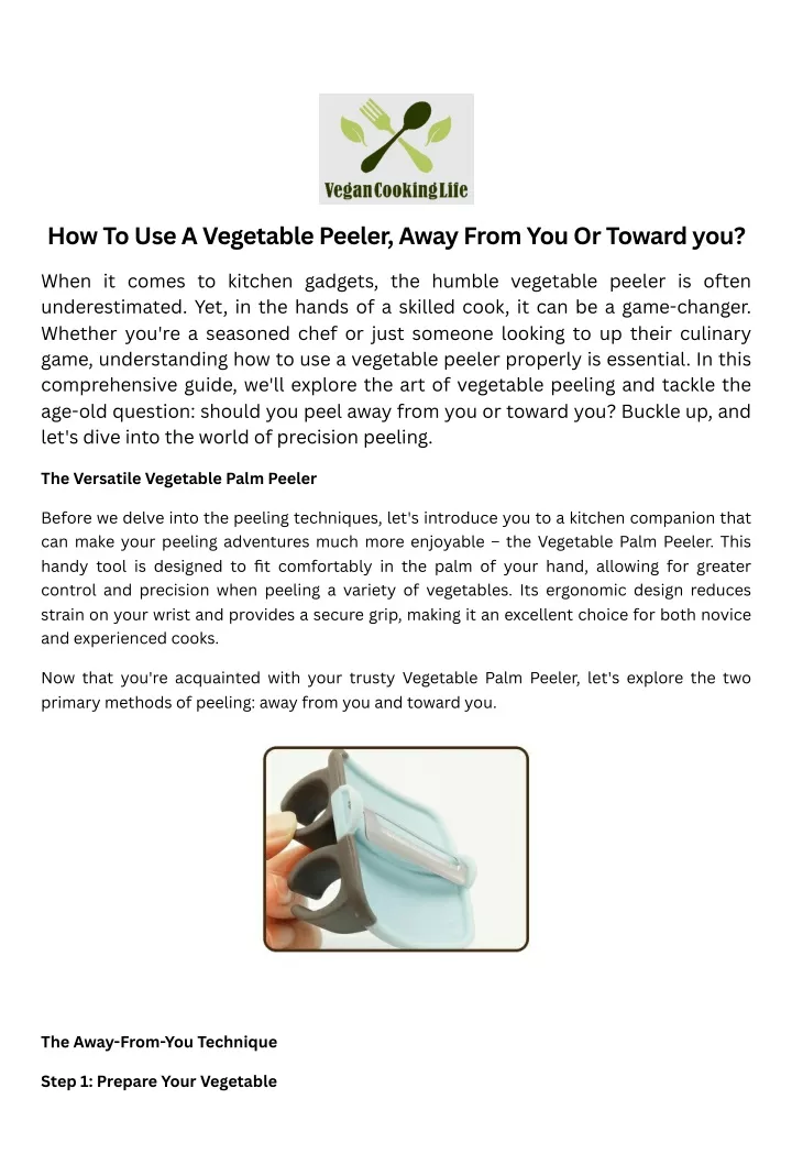 how to use a vegetable peeler away from