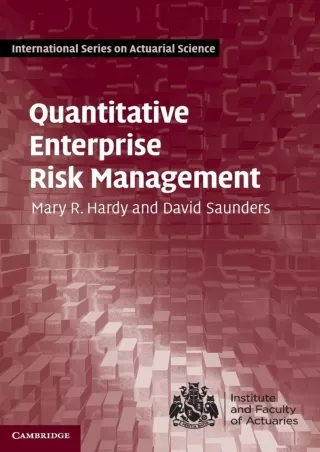 Download Book [PDF] Quantitative Enterprise Risk Management (International Series on Actuarial