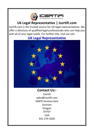 Uk Legal Representative  Icertifi.com