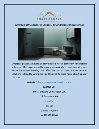 bathroom renovations in london