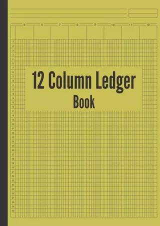[PDF READ ONLINE] 12 Column Ledger Book: 12 Column Record Book, Accounting Paper 12 Column,