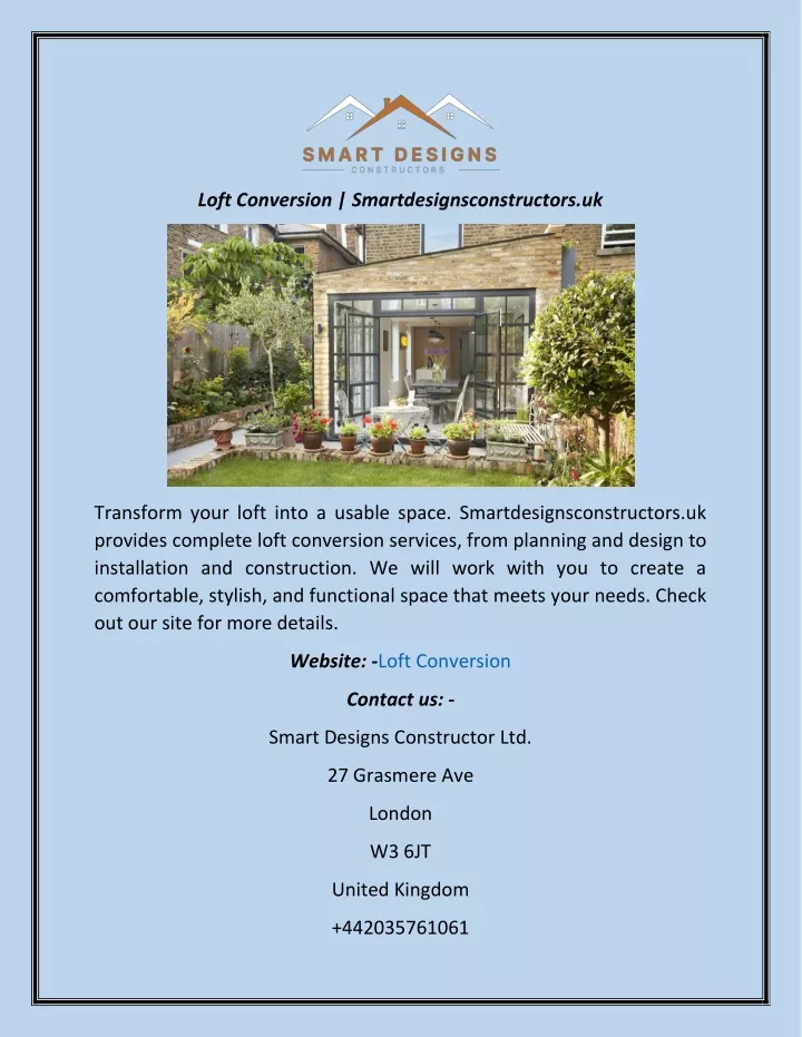 loft conversion smartdesignsconstructors uk