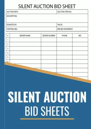 PDF_ Silent Auction Bid Sheets: Silent Auction Bid Sheets Duplicate, Auction Bid