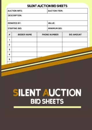 DOWNLOAD/PDF Silent Auction Bid Sheets: Organize and Track Bids with Professional Silent