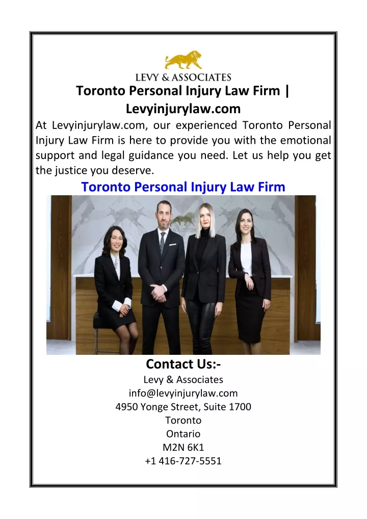 toronto personal injury law firm levyinjurylaw