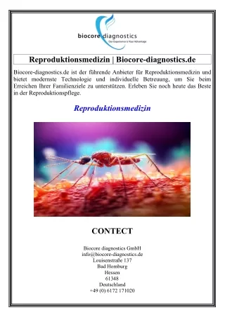 Reproduktionsmedizin  Biocore-diagnostics.de